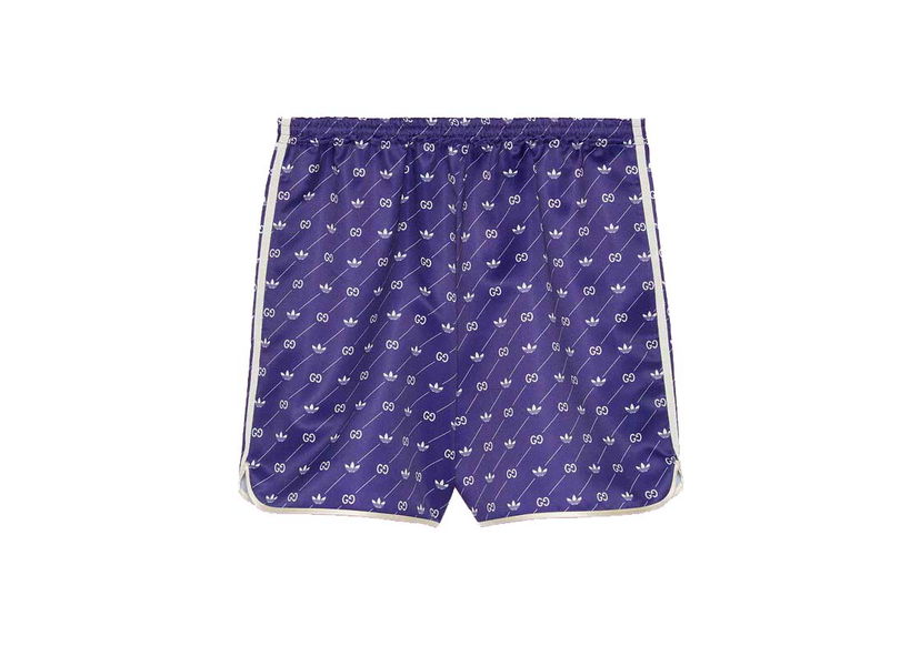 Šortky Gucci adidas x Trefoil Print Shorts Ivory/Blue Fialová | 701367 ZAJCZ 9093