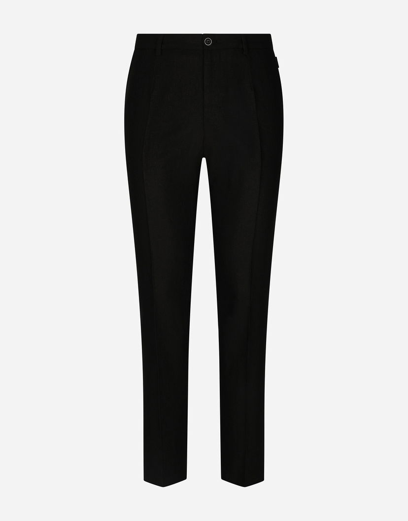 Nohavice Dolce & Gabbana Dolce & Gabbana Linen Pants Čierna | GY6IETFU4LFN0000