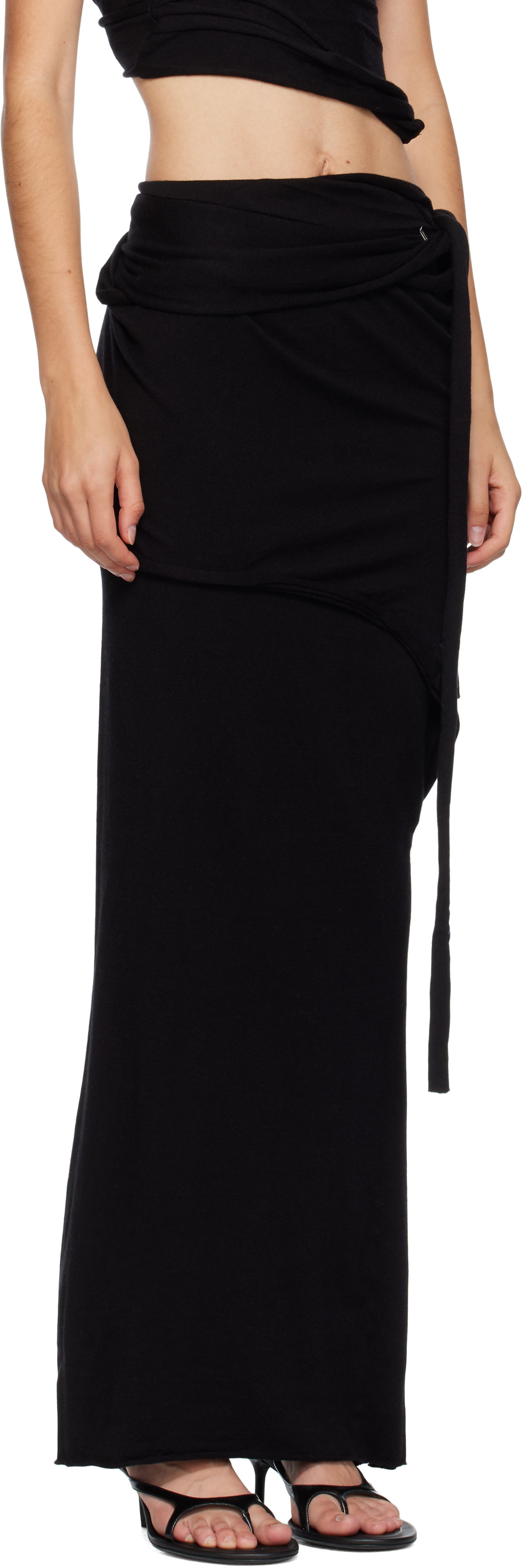 Sukňa Ottolinger Ottolinger Lounge Drape Maxi Skirt Čierna | 107-302007-01, 1