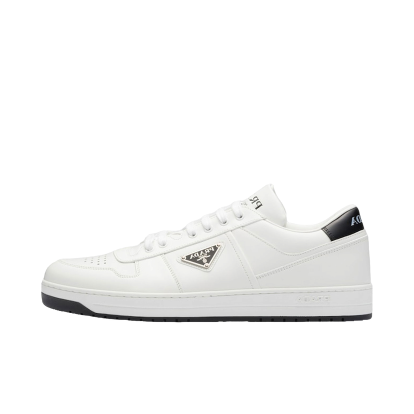 Tenisky a topánky Prada Downtown Low Top Sneakers Leather White White Black Biela | 2EE364_3LJ6_F0964