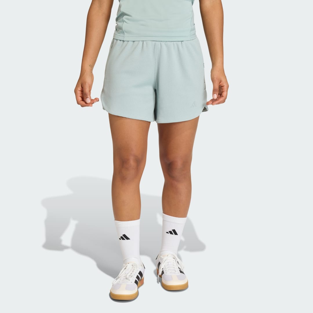 Šortky adidas Performance Workout Pacer Waffle Shorts Tyrkysová | KD0075, 0