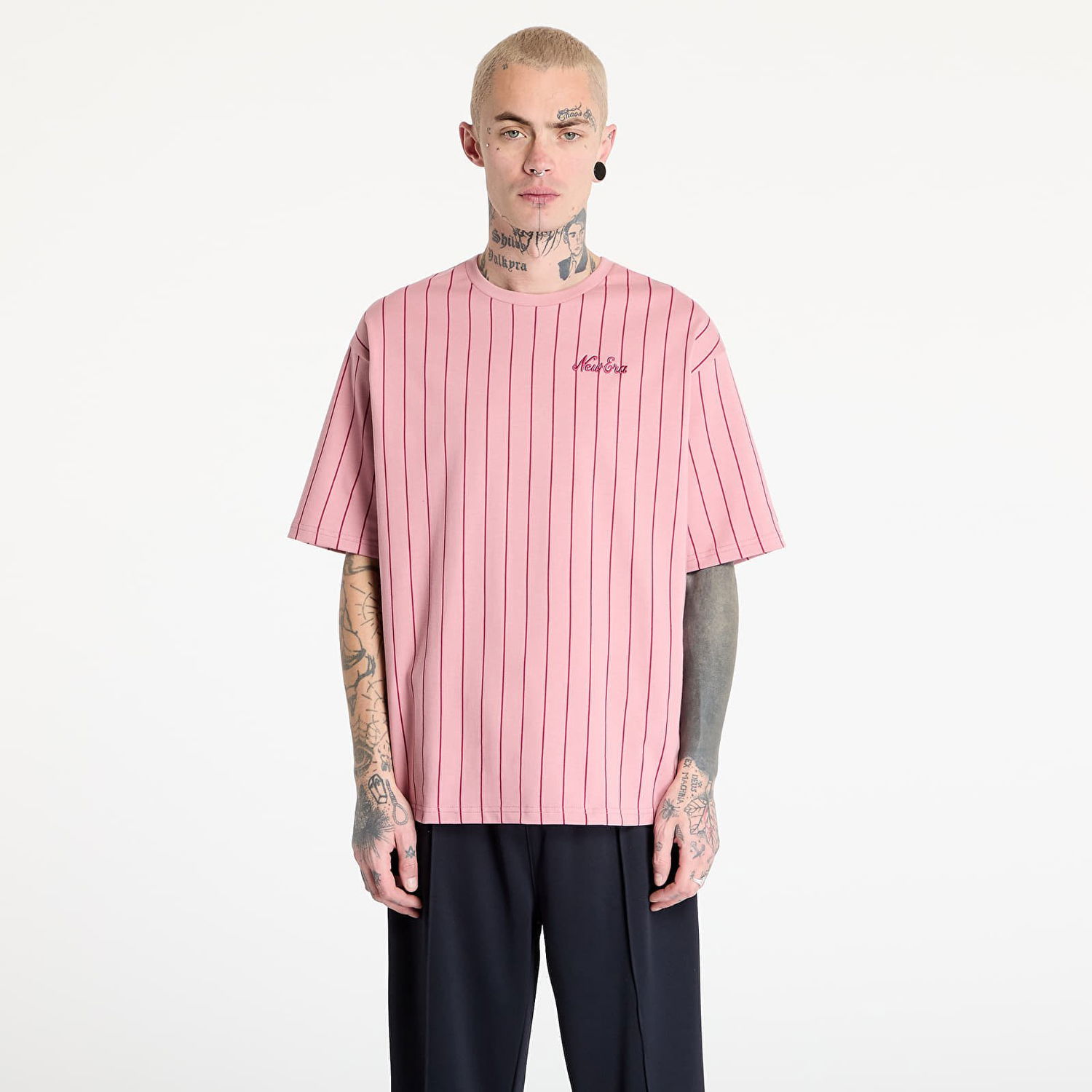 Tričko New Era New Era Pinstripe Oversized T-Shirt Ružová | 60596612, 0