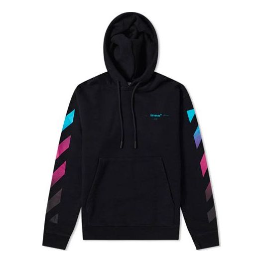 Mikina Off-White AW18 Gradient Diagonal Hoodie Čierna | OMBB037F181920051088, 0