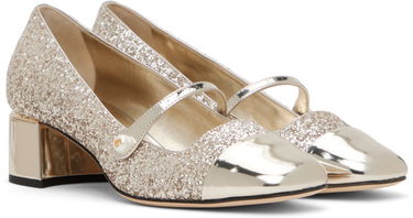 Tenisky a topánky Jimmy Choo Jimmy Choo Elisa 45 Glitter Mary Jane Block Heel Pumps Metalická | ELISA 45, 3