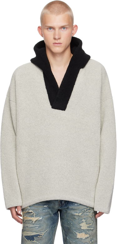 Mikina Fear of God Fear of God Merino Boucle Polo Hoodie Šedá | FG24FW20-736WBO, 0