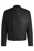 Leather Racing Jacket with 3D Detailing