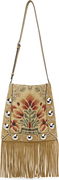 Garavani Nellcôte Jacquard Floral Shoulder Bag with Fringe and Studs