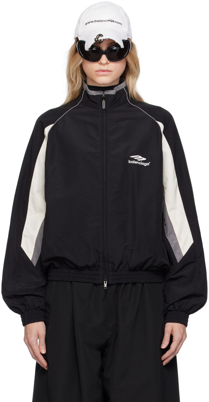 Bunda Balenciaga 3B Sports Icon Track Jacket Čierna | 751726 TOO48, 0