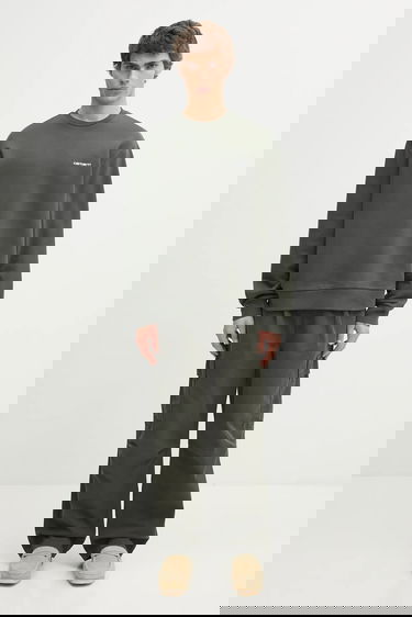 Mikina Carhartt WIP Cotton Plain Script Embroidery Sweatshirt Zelené | I034496.3CDXX, 4