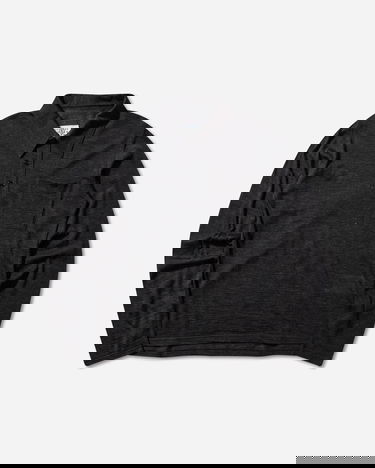 Polo tričko Maison Margiela MM6 Heathered Wool Long Sleeve Polo Shirt with Pocket Čierna | SH2GL0004 899, 1