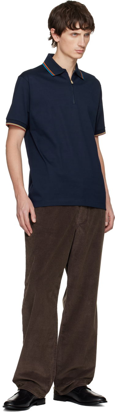 Polo tričko Paul Smith Paul Smith Multi-Stripe Quarter-Zip Polo Shirt Navy | M1R-487Y-L00089-49, 3