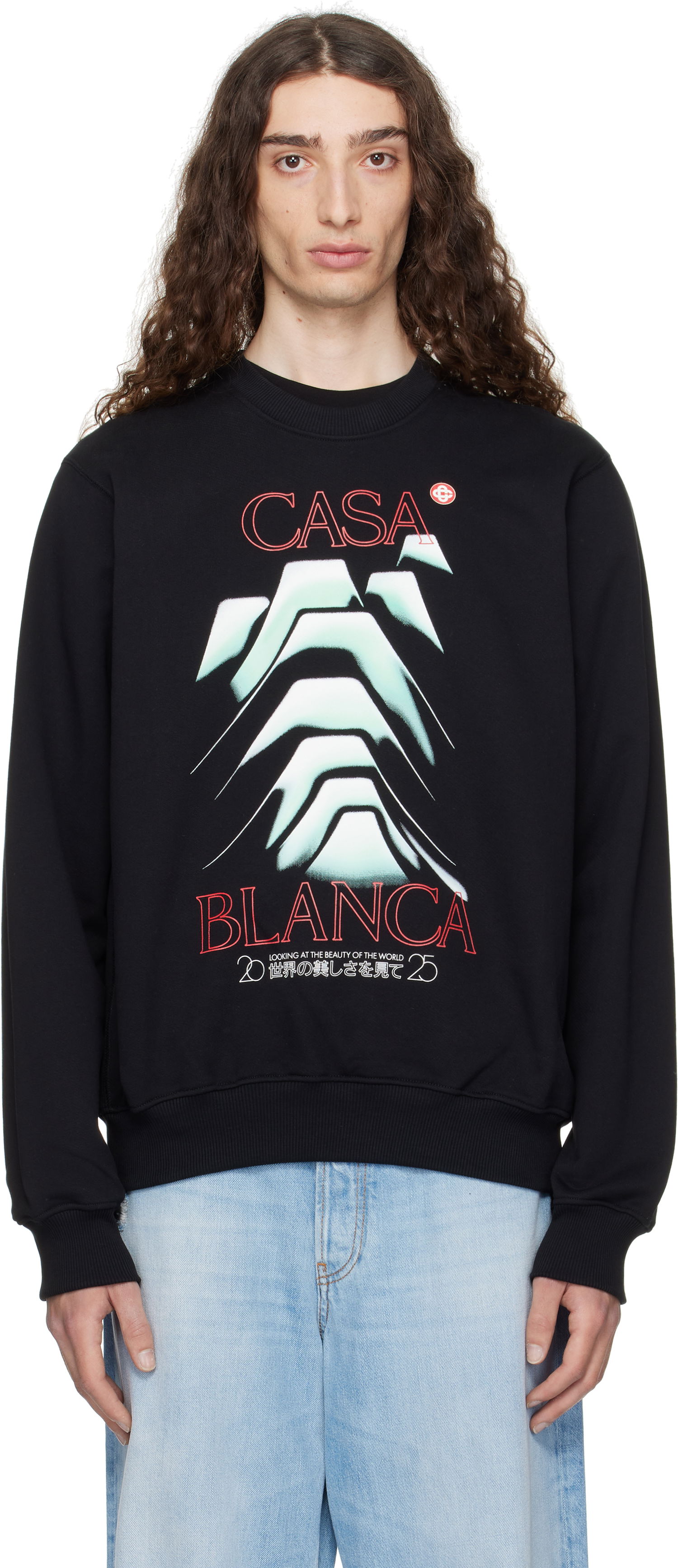 Mikina Casablanca Casablanca Frosty Mountain Graphic Sweatshirt Čierna | MPF25-JTP-293-05, 0