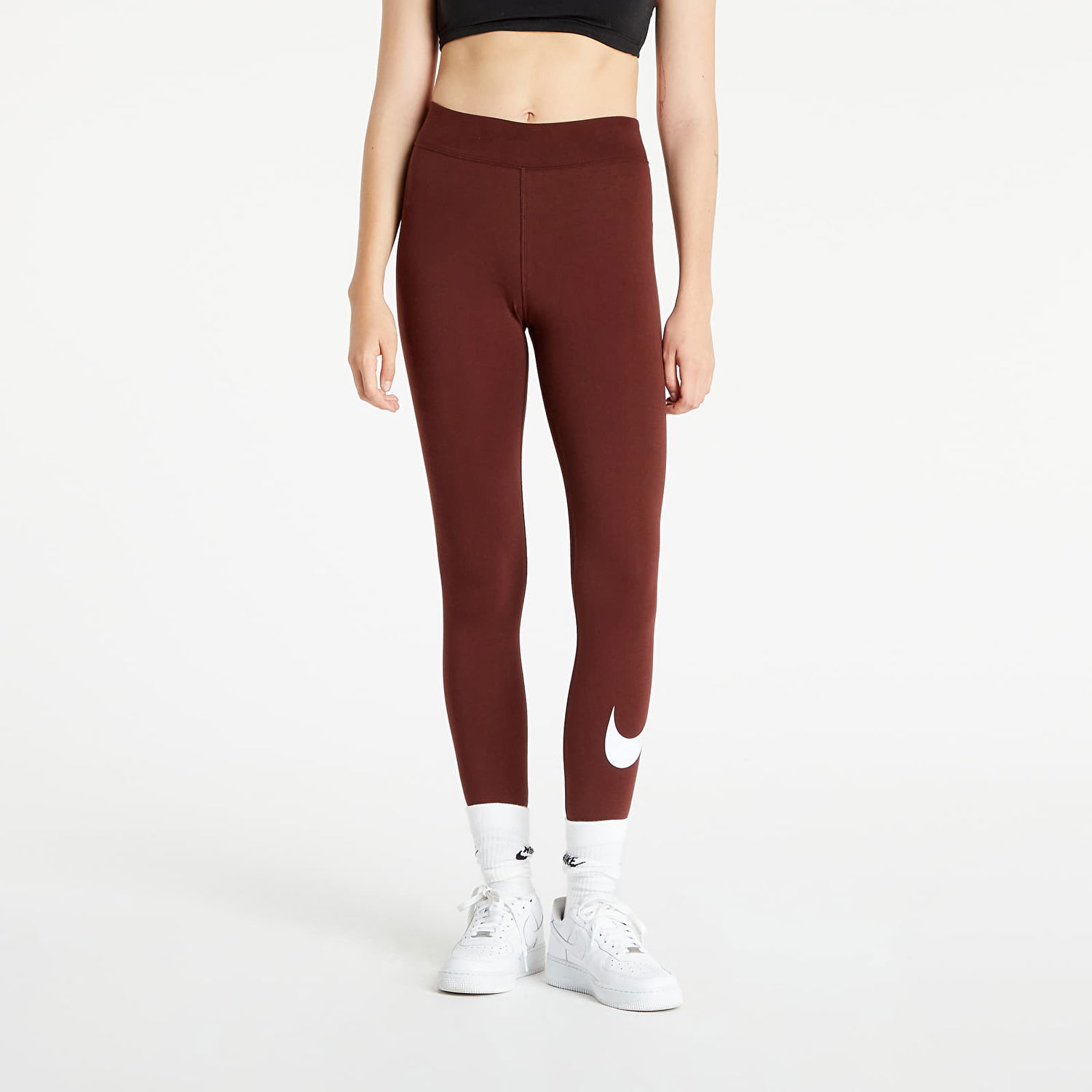 Legíny Nike Sportswear EssentialGx Mr Leggings Swsh Hnedá | CZ8530-273, 0