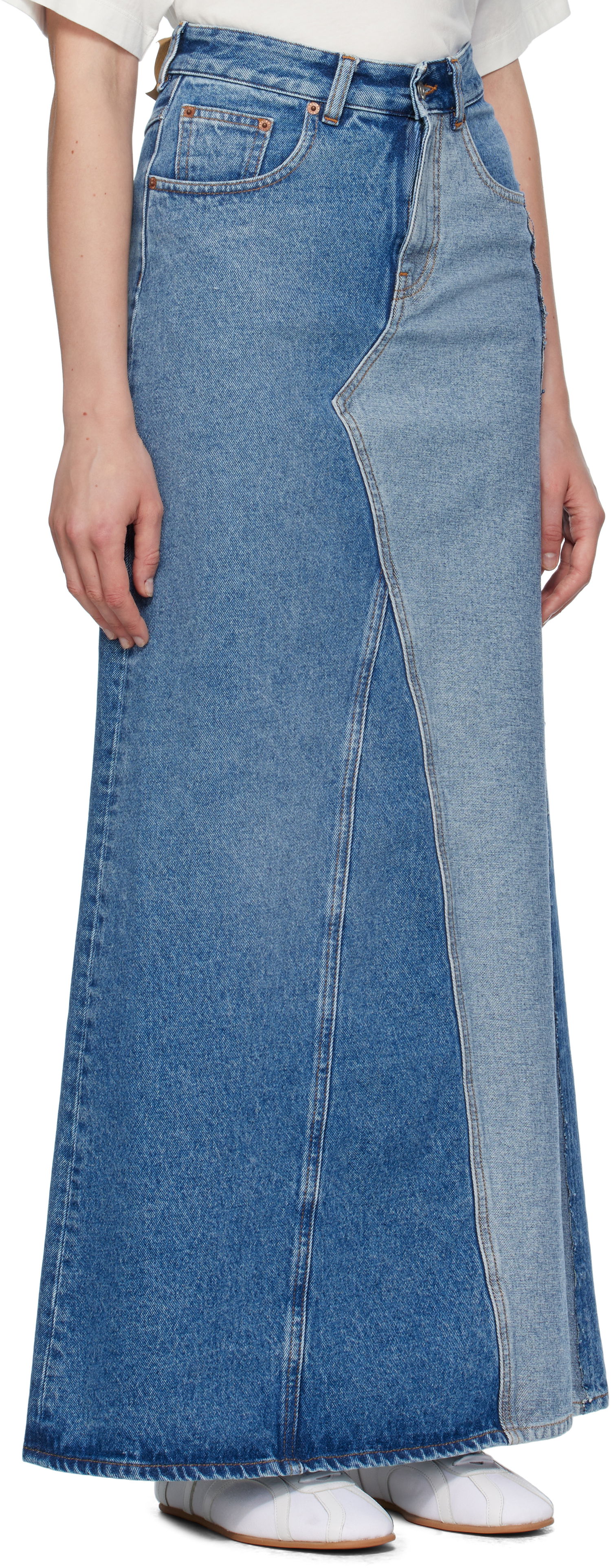Sukňa Maison Margiela MM6 Maison Margiela Faded Denim Maxi Skirt Modrá | S52MI0025 M30018, 1