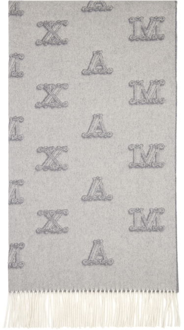 Šál Max Mara Wsklause Monogram Jacquard Fringed Scarf Béžová | 2524546302600, 2