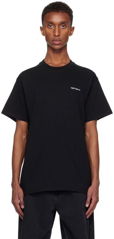 Tričko Carhartt WIP Black Embroidered Logo T-Shirt Čierna | I030435, 0