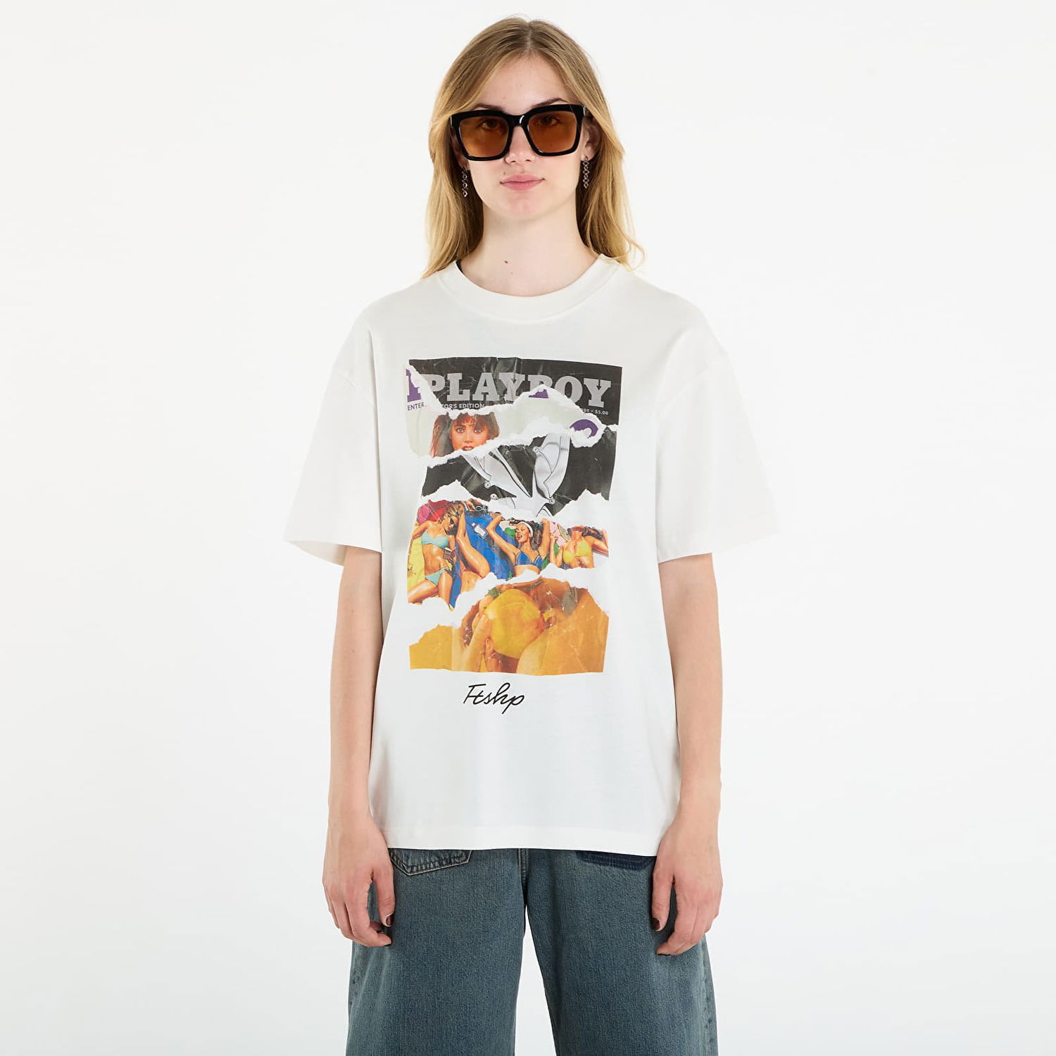 Tričko Footshop Playboy x FTSHP Covers Tee UNISEX Off-White Biela | FTSHP_525, 1