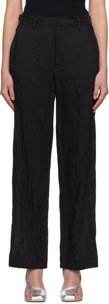 Nohavice Maison Margiela MM6 Maison Margiela Crinkled Metallic Tailoring Trousers Čierna | S52KA0521 M35253, 0