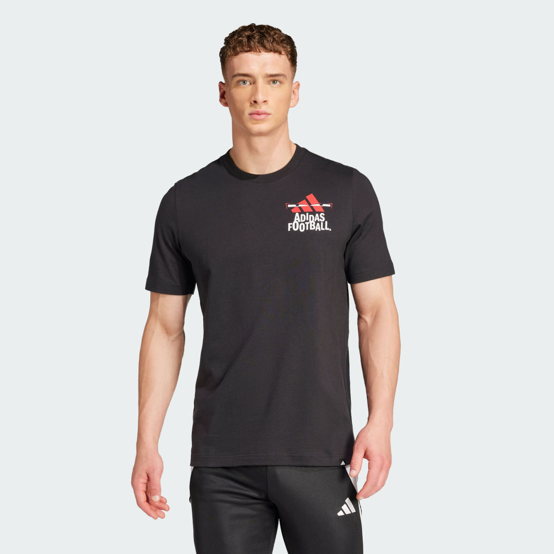 Tričko adidas Performance Football Black Graphic T-Shirt Čierna | JD8216, 0