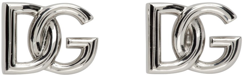 Náušnice Dolce & Gabbana Silver Logo Cufflinks Metalická | WFO1M2W1111, 0