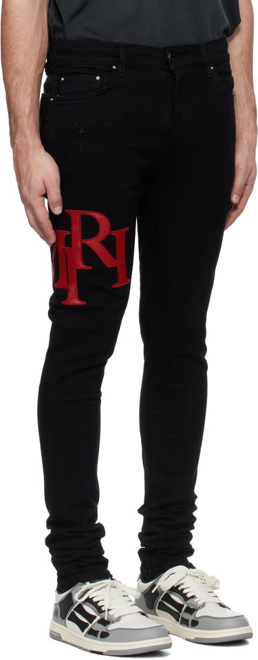 Džínsy AMIRI Skinny Jeans With Staggered Logo Čierna | AMDNSY1114, 1