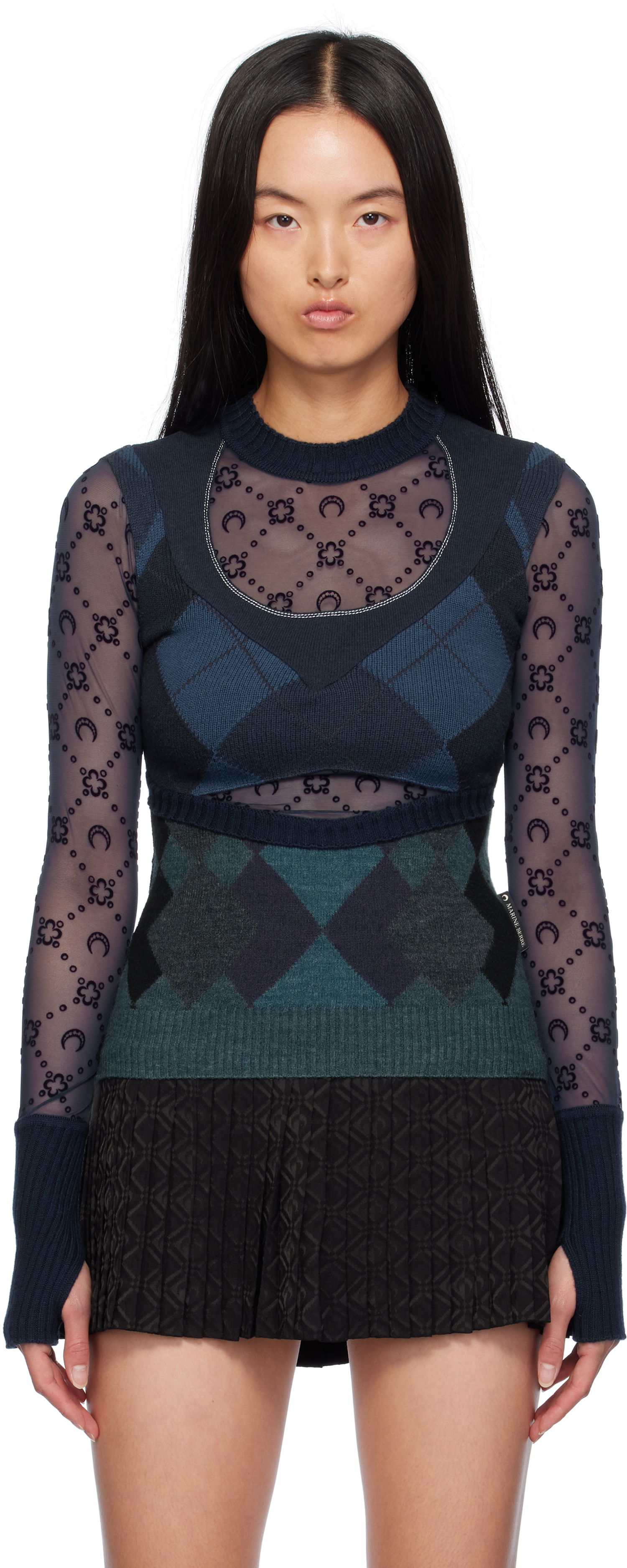 Sveter Marine Serre Fitted Knit Sweater Modrá | WTK033A, 0