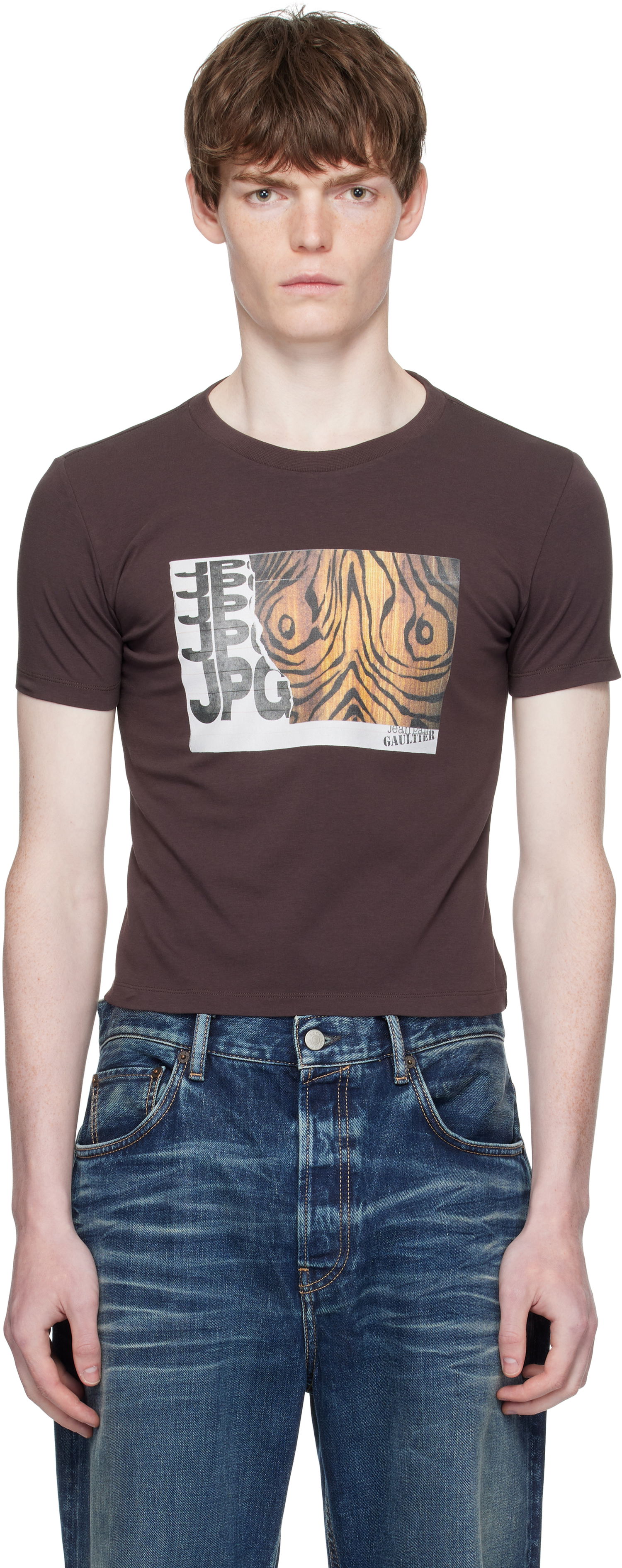 Tričko Jean Paul Gaultier Jean Paul Gaultier Printed Wood T-Shirt Hnedá | 25/03-W-TO294-J002-710060, 0