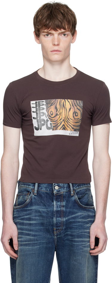 Tričko Jean Paul Gaultier Jean Paul Gaultier Printed Wood T-Shirt Hnedá | 25/03-W-TO294-J002-710060, 0