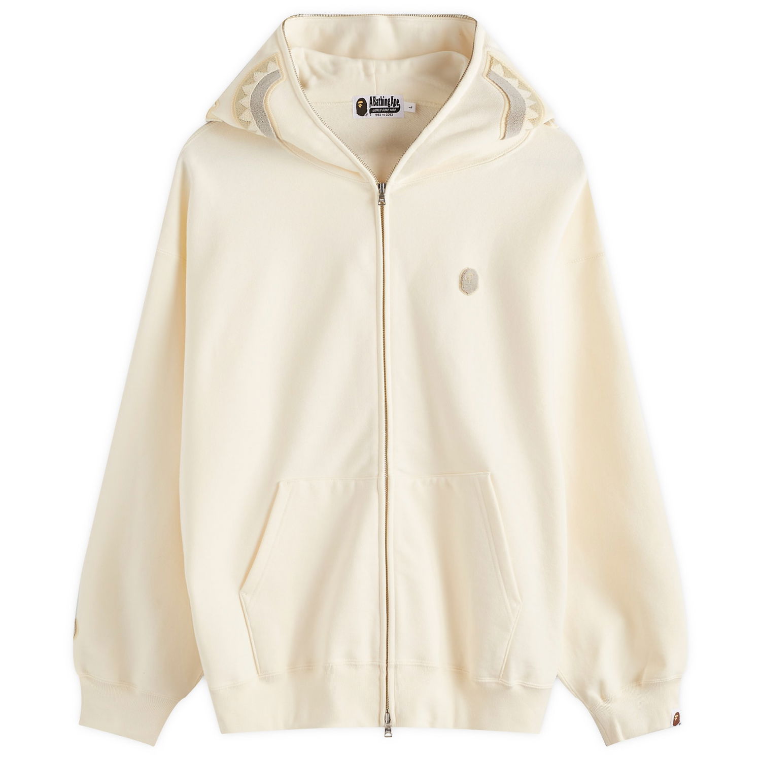 Mikina BAPE One Point Shark Full Zip Hoodie Béžová | 001ZPK301306M-IVY, 0
