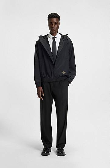 Vetrovka BOSS Hooded Windbreaker Jacket Čierna | 50534458, 1