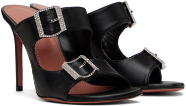 Doplnky Amina Muaddi Amina Muaddi Millie Heeled Sandals Čierna | MILLIE SLIPPER ST NAPPA, 3