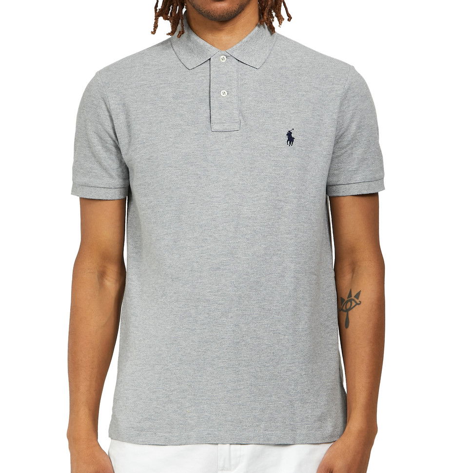 Polo tričko Polo by Ralph Lauren Custom Slim Fit Mesh Polo Shirt Šedá | 710782592003, 0