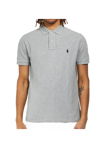 Polo tričko Polo by Ralph Lauren Custom Slim Fit Mesh Polo Shirt Šedá | 710782592003