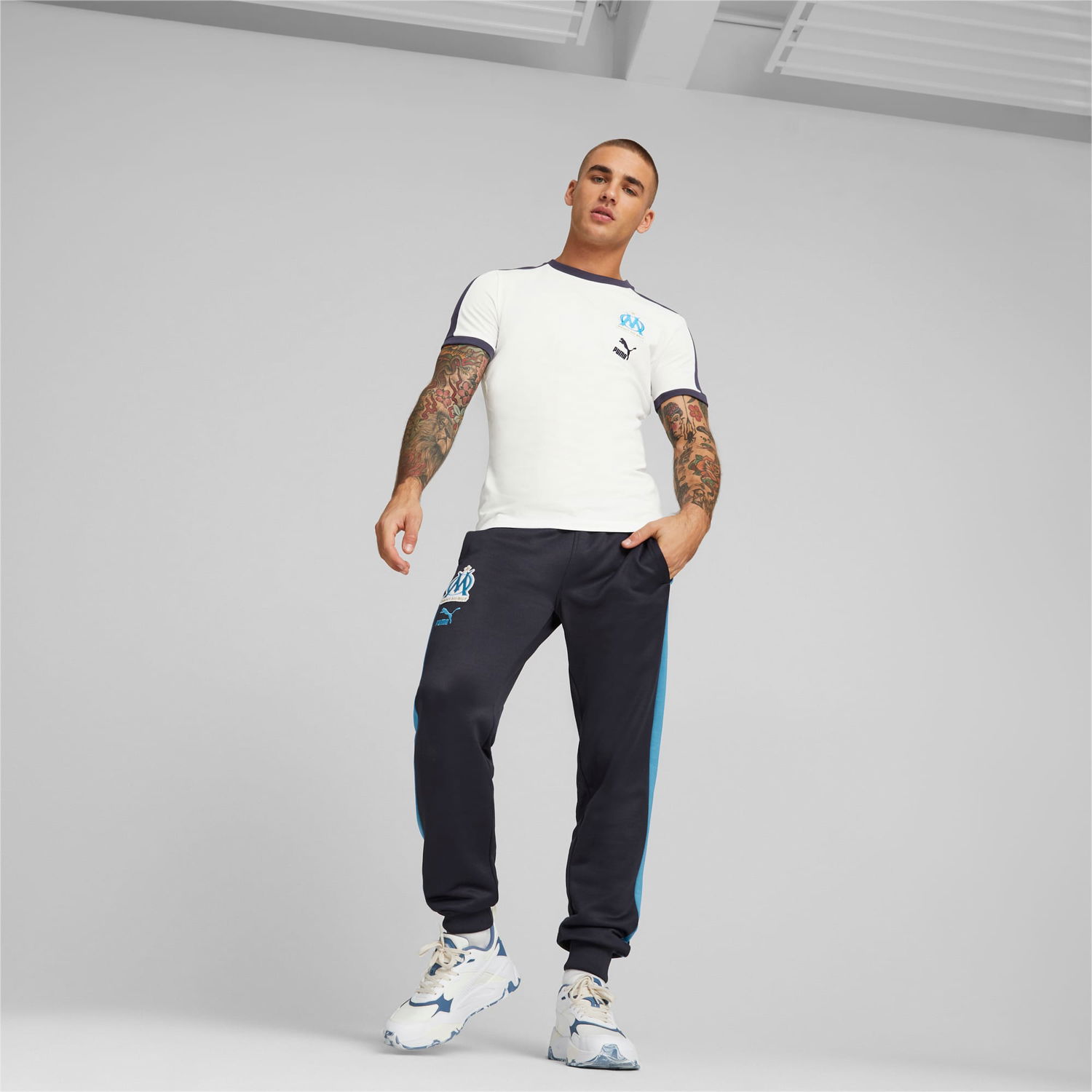 Tepláky Puma Olympique de Marseille ftblHeritage T7 Track Pants Navy | 769613_02, 1