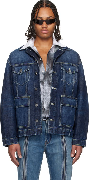 Bunda Jean Paul Gaultier Jean Paul Gaultier Cutout Denim Jacket Modrá | 25/04-U-JA018-D024-83, 0