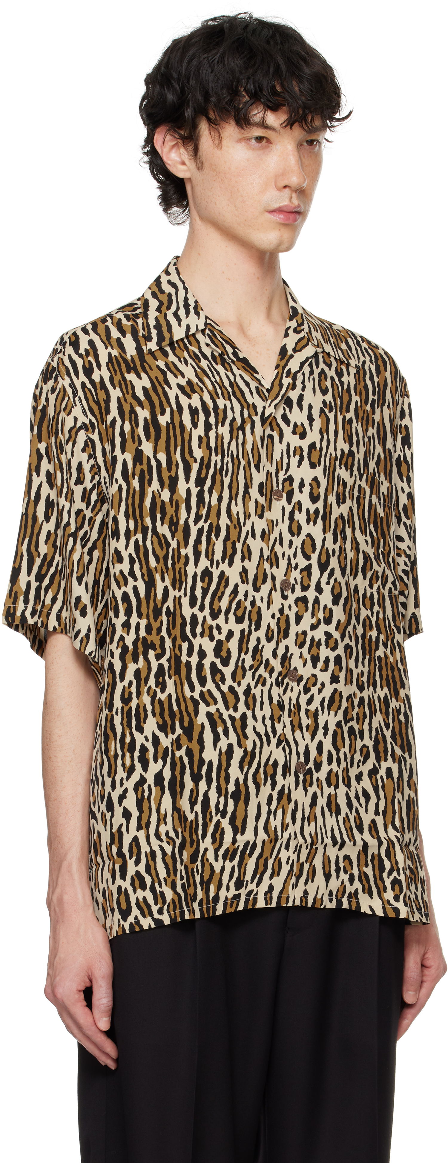 Košeľa WACKO MARIA WACKO MARIA Leopard Print Shirt Béžová | 24FWE-WMS-HI01, 1