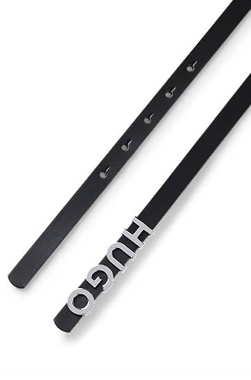 Opasok BOSS HUGO Leather Belt with Logo Buckle Čierna | 50536876, 1