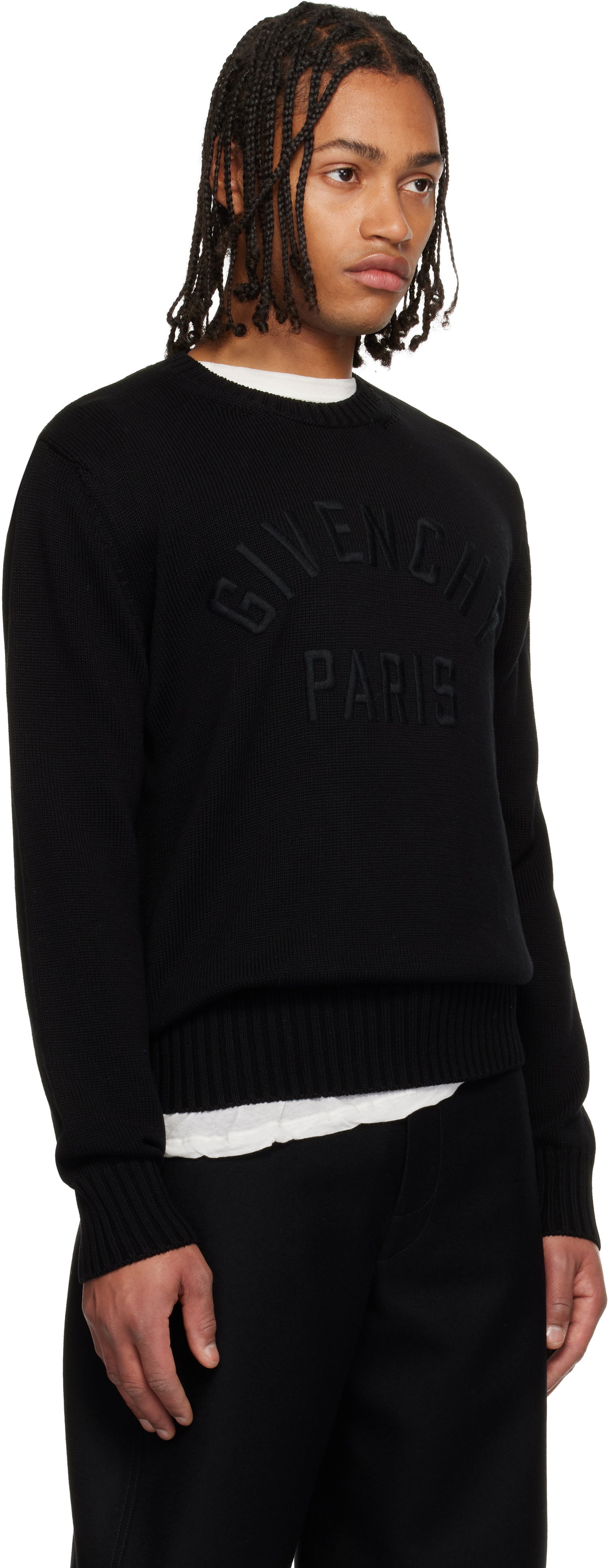 Sveter Givenchy Cotton Knit 'GIVENCHY Paris' Embroidery Sweater Čierna | BM90W04YNM001, 1