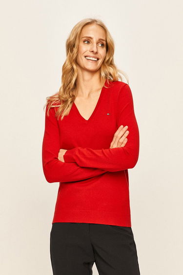 Sveter Tommy Hilfiger Regular Fit Sweater Červená | WW0WW25294.NOS, 0