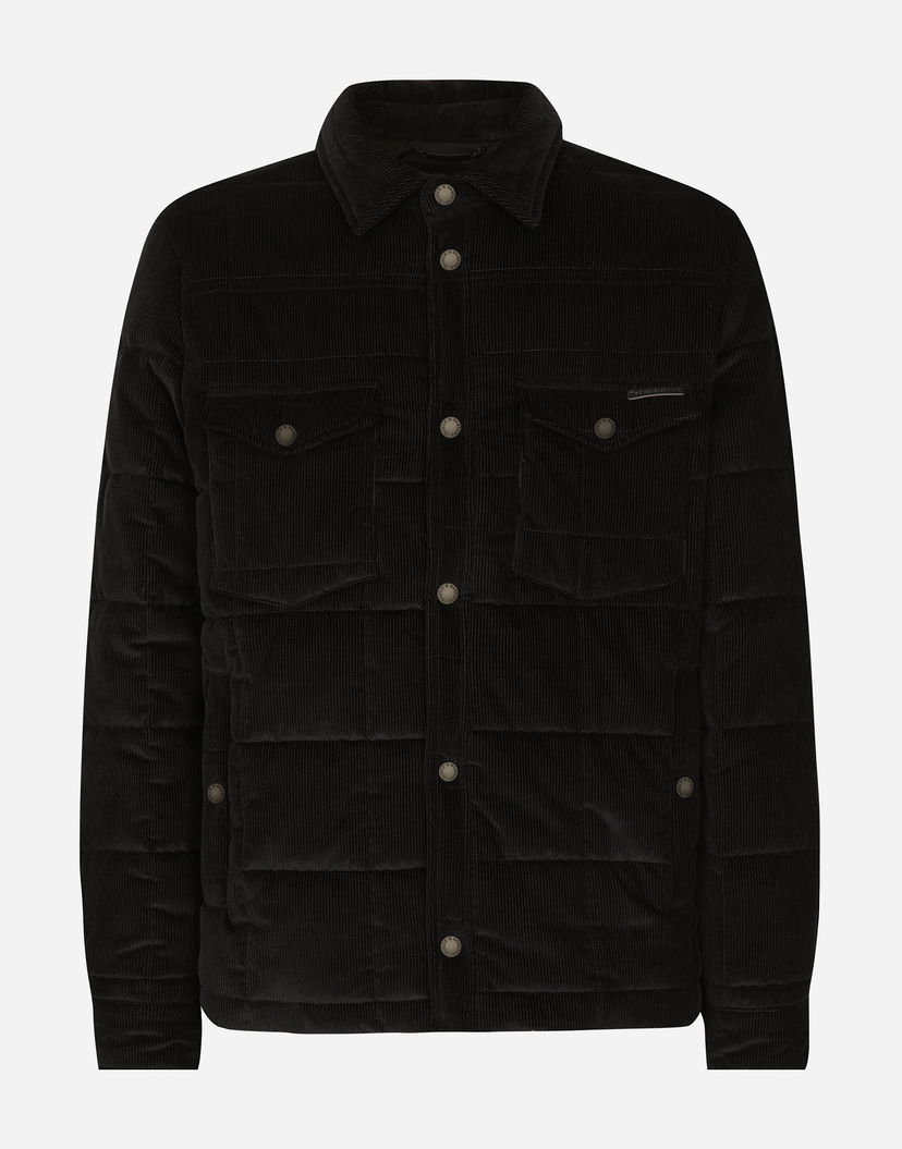 Bunda Dolce & Gabbana Dolce & Gabbana Quilted Corduroy Padded Jacket Čierna | G9BCUTFUVFBN0000