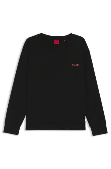 Pyžamo BOSS Stretch-cotton pyjama top with logo print Čierna | 50555632