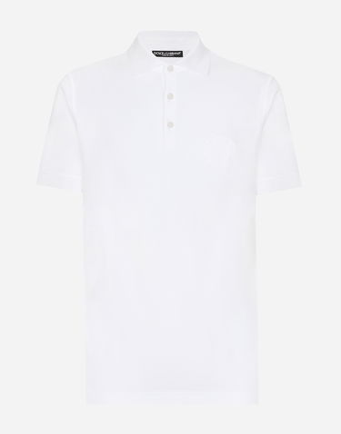Polo tričko Dolce & Gabbana Cotton Polo Shirt With Logo Embroidery Biela | G8PL4ZG7NYYW0800, 0