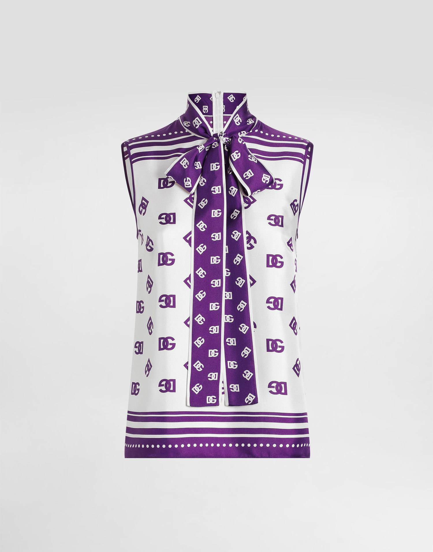 Košeľa Dolce & Gabbana Dolce & Gabbana DG Logo Silk Twill Sleeveless Top Fialová | F7AN7THI1Z5HA9AP, 0