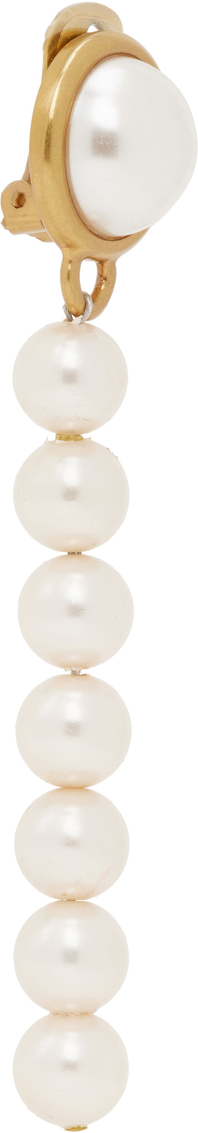 Náušnice Moschino Moschino Faux-Pearl Drop Earring Biela | 25121913584151006, 1