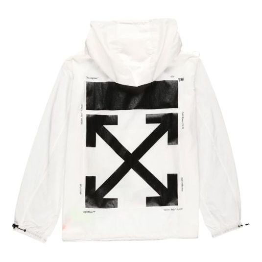 Vetrovka Off-White Printing Pullover Hooded Jacket Biela | OMEA187E19E110240110, 0