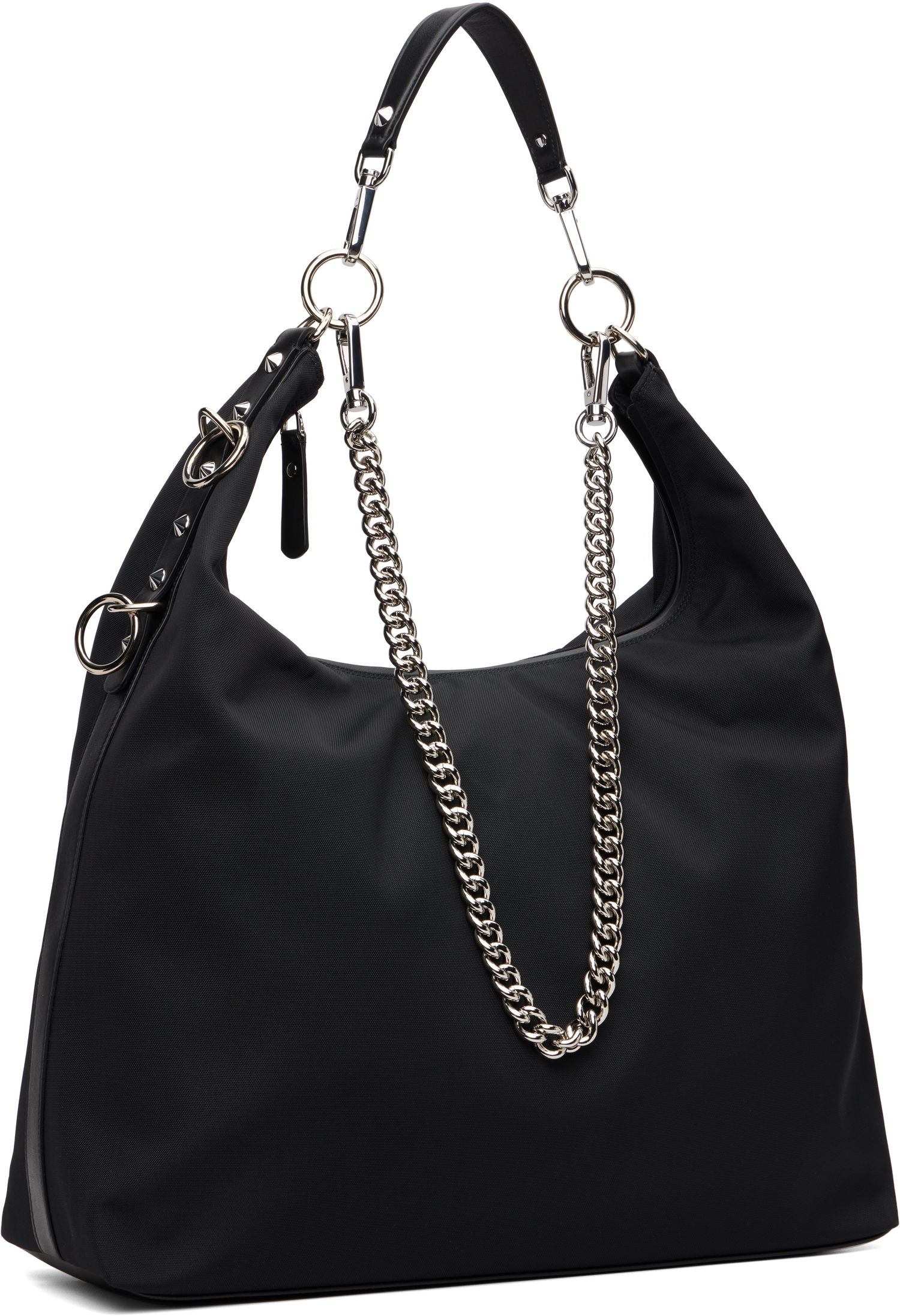 Kabelka R13 Large Nylon Hobo Bag with Chain Čierna | R13WA063-A010, 1