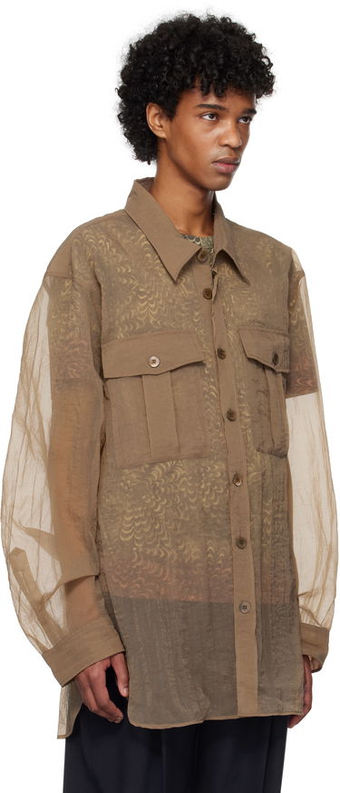 Košeľa Dries Van Noten Dries Van Noten Crinkled Button-Up Shirt Hnedá | 251-020721-1329, 1