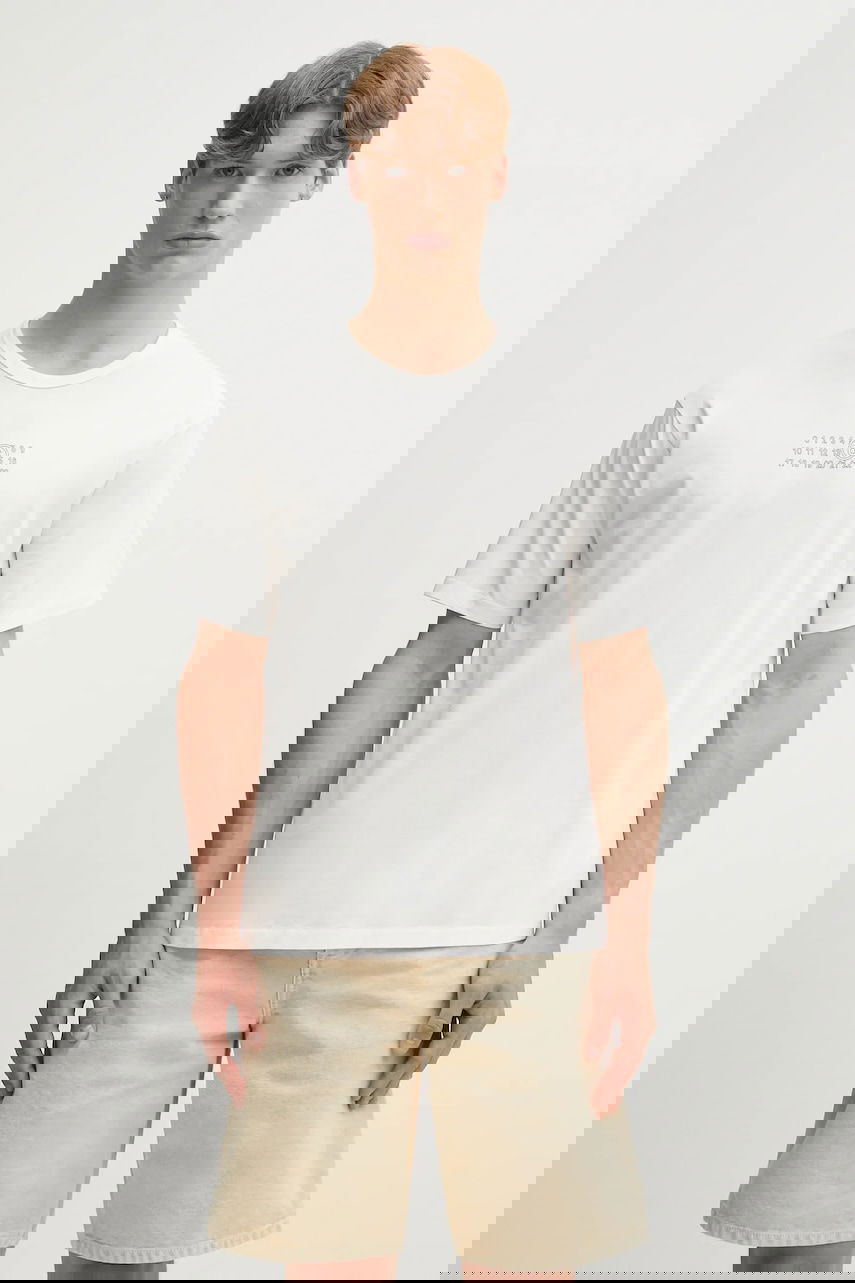 Tričko Maison Margiela Cotton T-Shirt with MM6 Maison Margiela Numerical Label Print Biela | SH0GC0057.S24312.101, 0