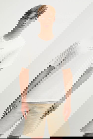 Tričko Maison Margiela Cotton T-Shirt with MM6 Maison Margiela Numerical Label Print Biela | SH0GC0057.S24312.101, 0