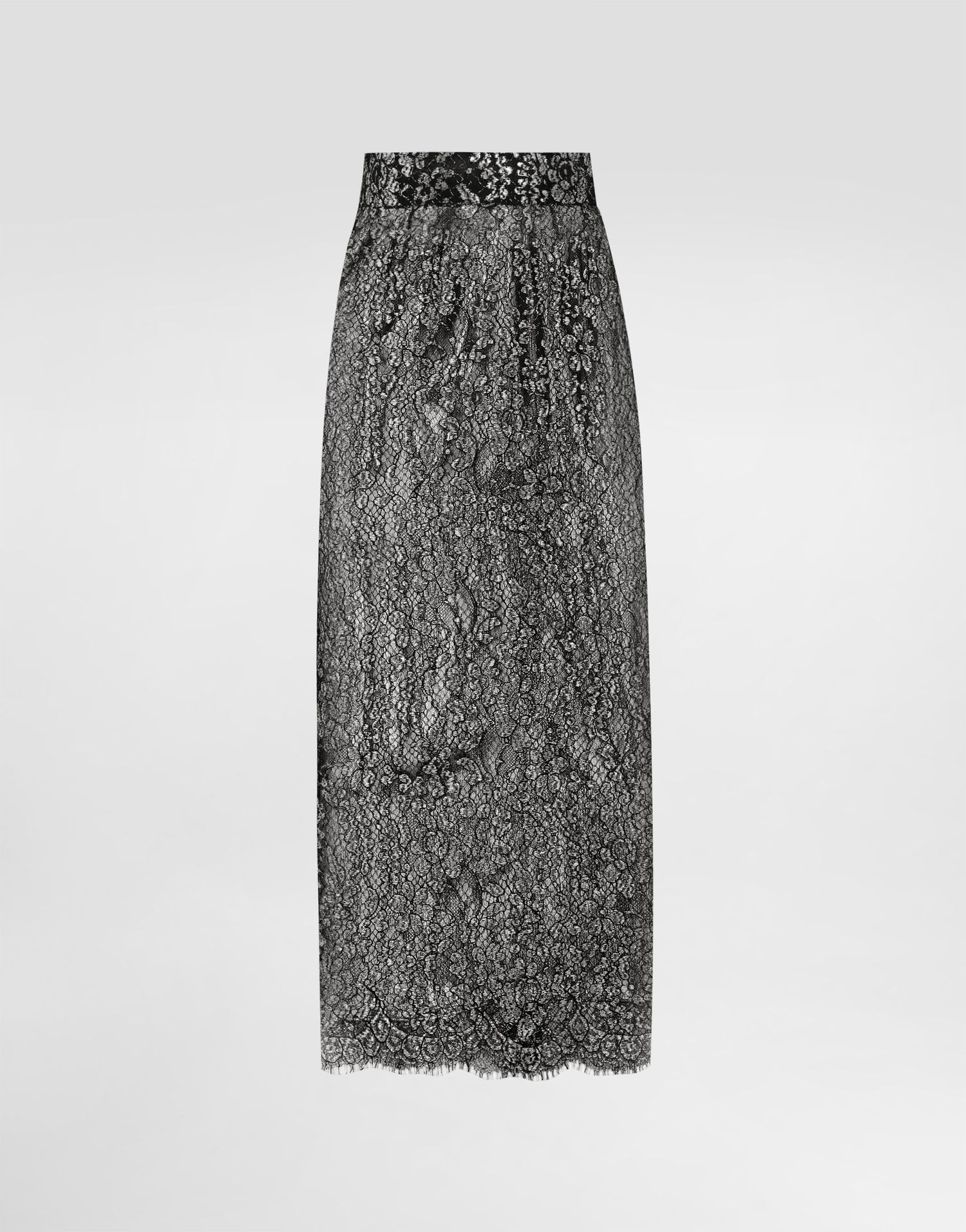 Sukňa Dolce & Gabbana Lamé Lace Long Skirt Čierna | F4B7ITILMCFS0998, 0